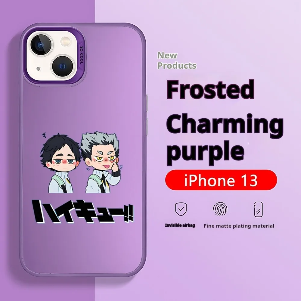 Чехол для телефона из японского аниме Oya Haikyuu iPhone 16 15 14 13 12 11 Pro Max X XR XSMAX 8 Plus Candy Matte
