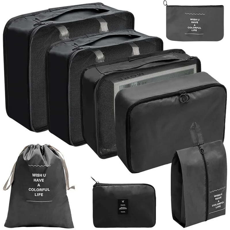 

Luggage Organizer for Travel 8 Pieces Set Travel Packing Cubes Travel Organizer Traveling Compression Packing Cubes Shoe Bags