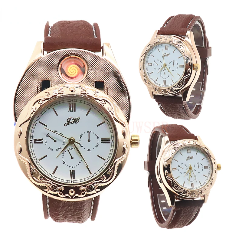 Pаспродажа Мужские кварцевые часы с USB-зарядкой, с защитой от ветра