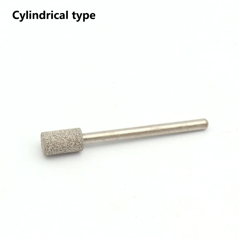 Алмазная шлифовальная головка, 6 типов диаметром 2-6 мм, хвостовик 3 мм для вращающегося инструмента Dremel, аксессуары для шлифовки и полировки
