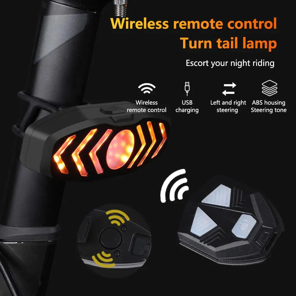 

Bicycle Turn Signals Light Wireless Remote Control Mountain Road Bike Tail Light Cycling Safety Warning Brake Light