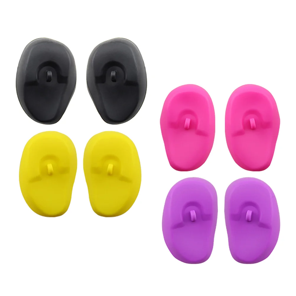 

4 Pairs Silicone Hairdressing Ear Cover Simple Hairdressing Supple Ear Cover