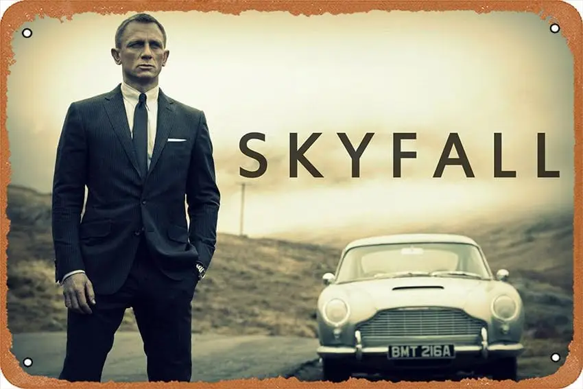 Daniel Craig - постер фильма Skyfall Оловянная металлическая вывеска в стиле ретро