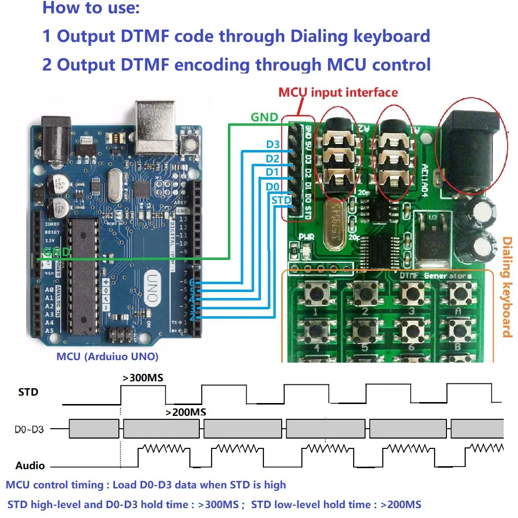 AE11A04 DTMF Φ голосовой фотомодуль для MT8870/CE004/CE005 Набор клавиатуры MCU управление DC 5-24V