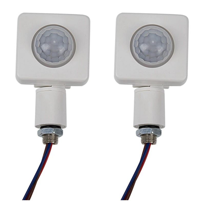 

JFBL Hot 2X High Quality Automatic PIR 85-265V Security PIR Infrared Motion Sensor Detector Wall LED Light Outdoor White