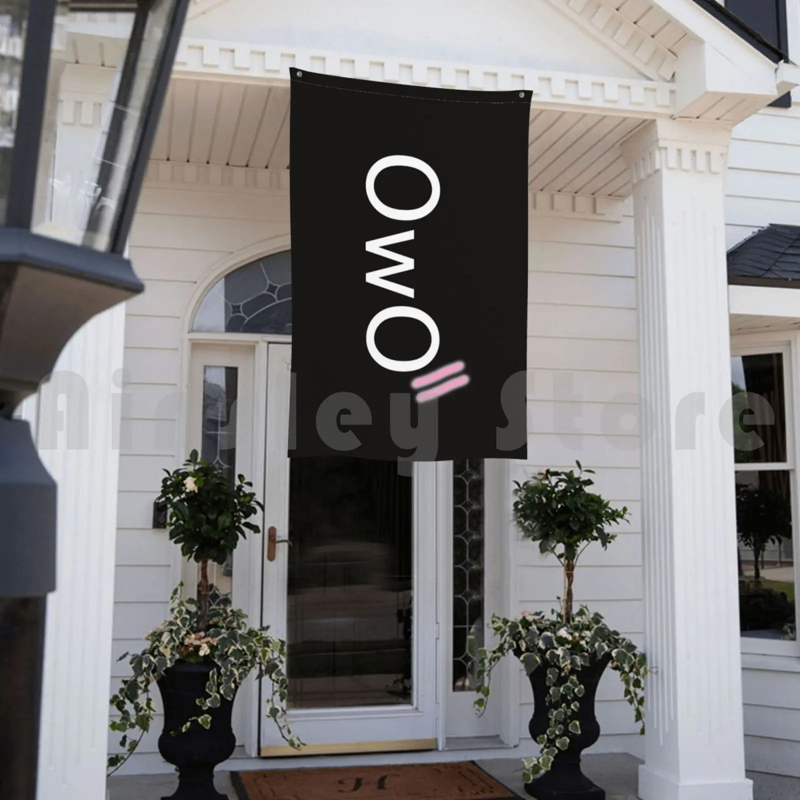 Kawai Owo Emote лицевой рот Черный наружный декор флаг автомобиля карантин новый