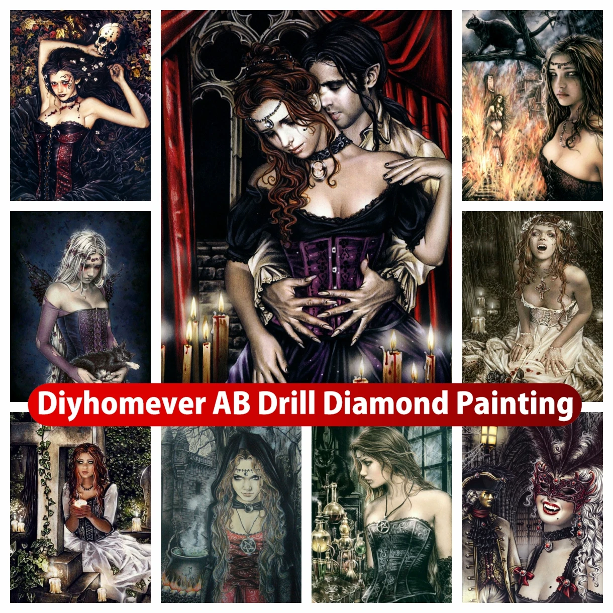 Алмазная вышивка Виктория франкс Вампиры 5D AB Фэнтези темная Готическая девушка