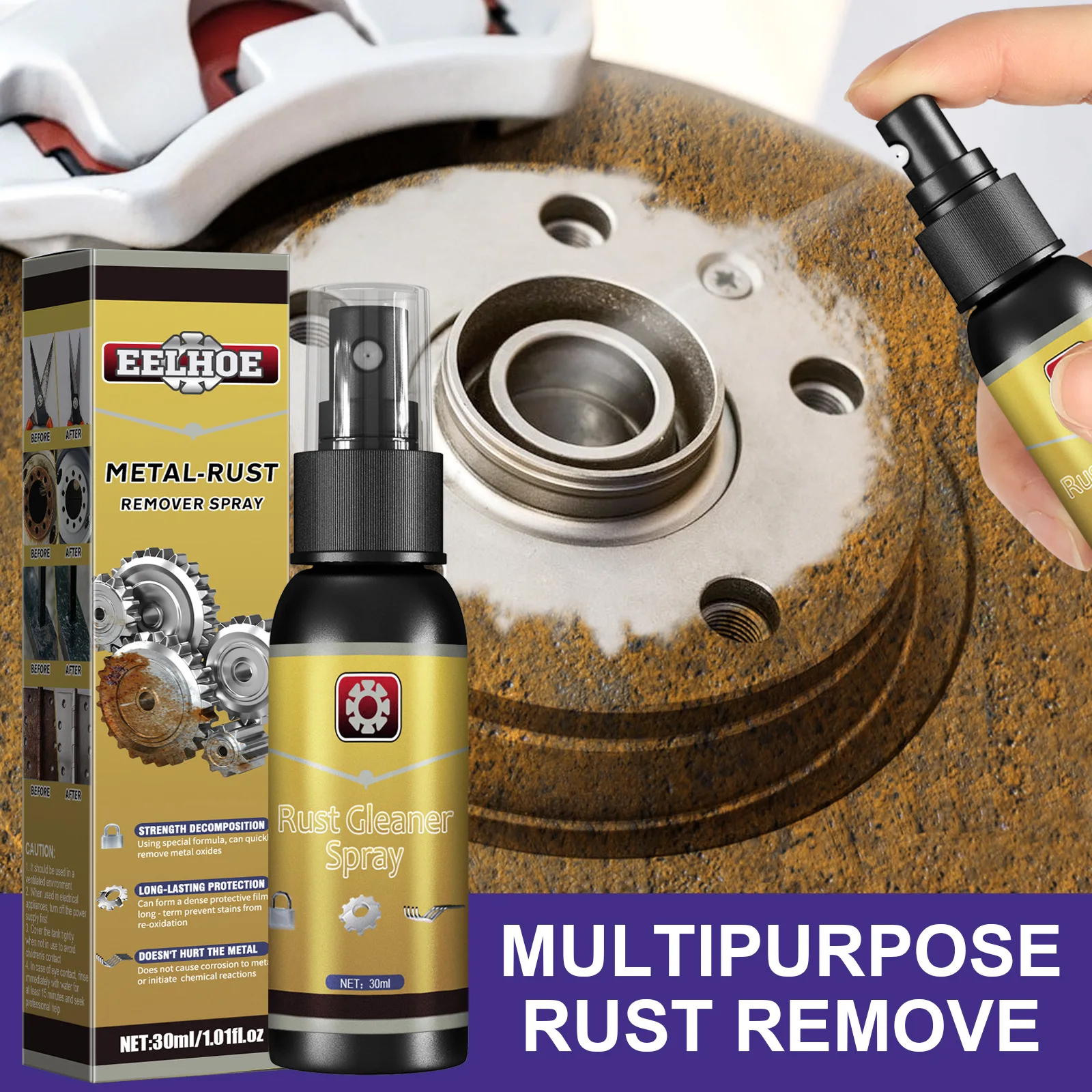 10/30ML Multifunctional Rust Remover Polisher Surface Polisher Rust Remover Stainless Steel Polisher Car Wheel Rust Remover