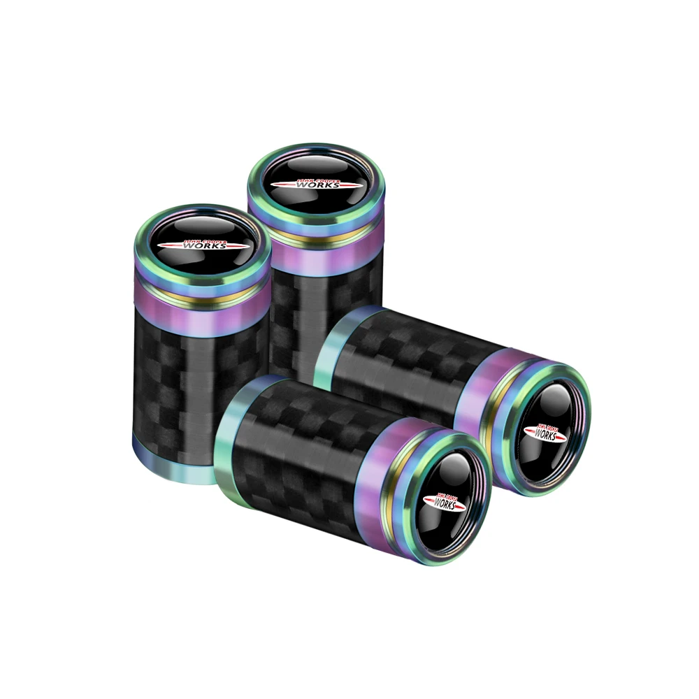 

4 шт., углеродное волокно, металлические колпачки для колесных шин, автомобильные JHON COOPER WORKS, аксессуары для значков для Mini Cooper R56 R53 R50 F55 F56 R60 S