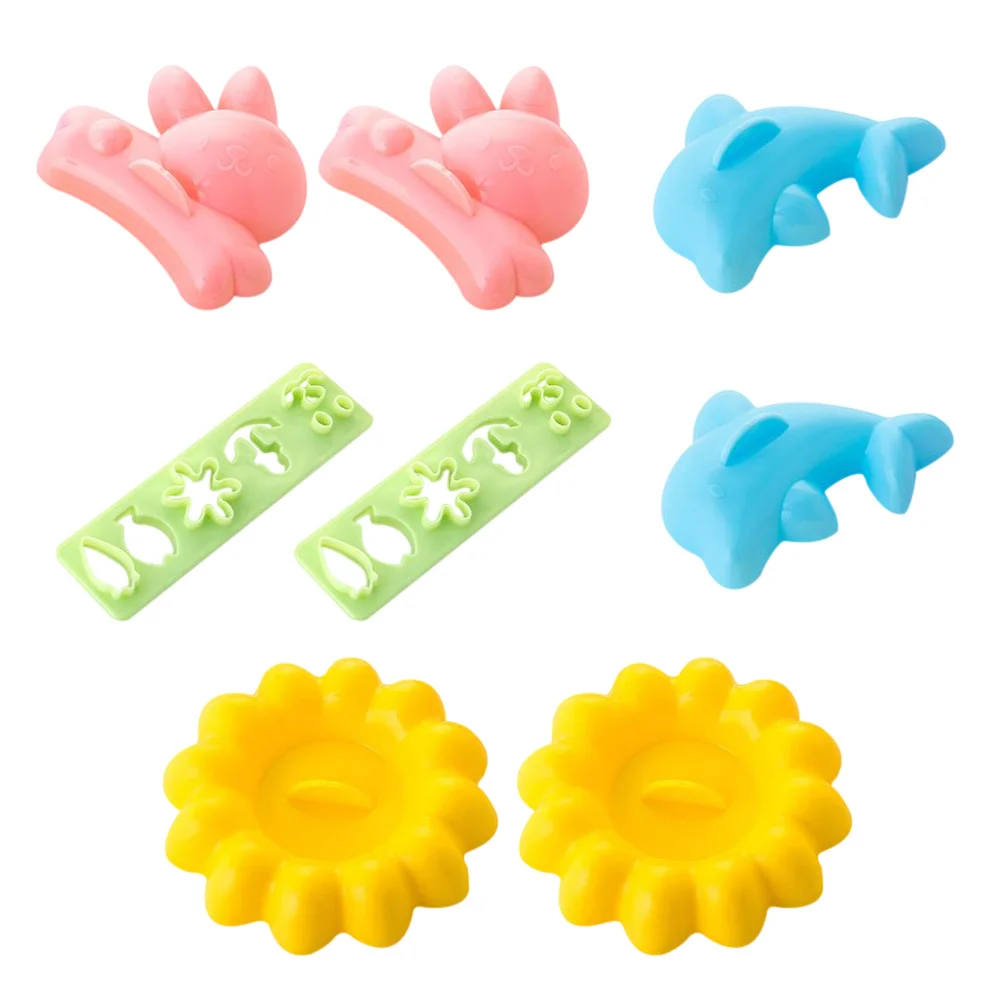 

8Pcs Rice Mold Rabbit Dolphin Flower Shape DIY Sushi Mold Musubi Maker DIY Mould For Home Party Kids Meal