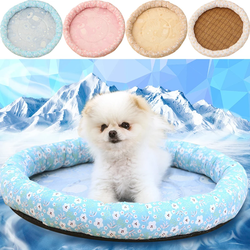 

Cooling Pad Bed for Dogs Cats Puppy Kitten Cool Mat Pet Blanket Ice Silk Material Soft for Summer Sleeping Pink Blue Breathable