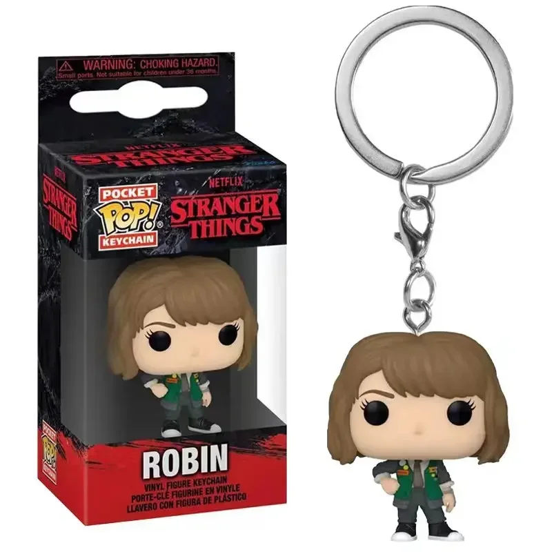 Фото Брелок Funko Pop Pocket Pop Stranger Eleven Robin Barb Steve Dustin, брелок для ключей, модель игрушки для взрослых и детей, подарочные игрушки №5