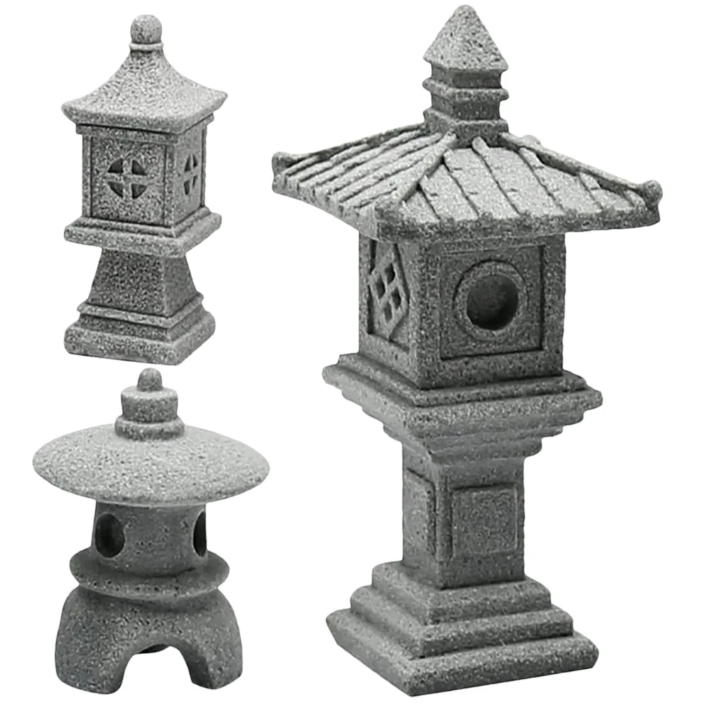 

Pagoda Statue Garden Zen Decor Mini Miniature Lantern Figurines Tower Figurine Aquarium Decoration Asian Ornament Bonsai Chinese