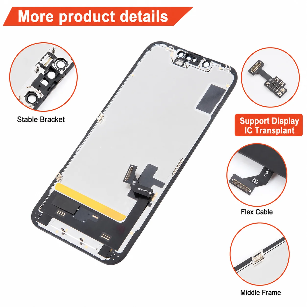 Фото Дисплейный модуль RJ SOFT OLED/LCD для iPhone 12, 13, 14, 15, 16, 16e, 17 Pro Max с тачскрином и дигитайзером, сменный №2