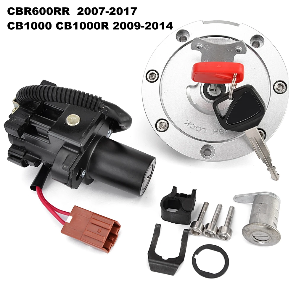 Ignition Switch Fuel Gas Cap Seat Lock Key For Honda CBR600R