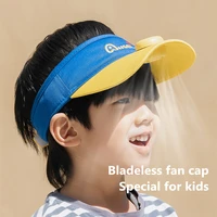 travel outdoor portable sun hat fan for kids sport usb rechargeable bladeless air cooling cap fan 3 gear soft wind adjustable