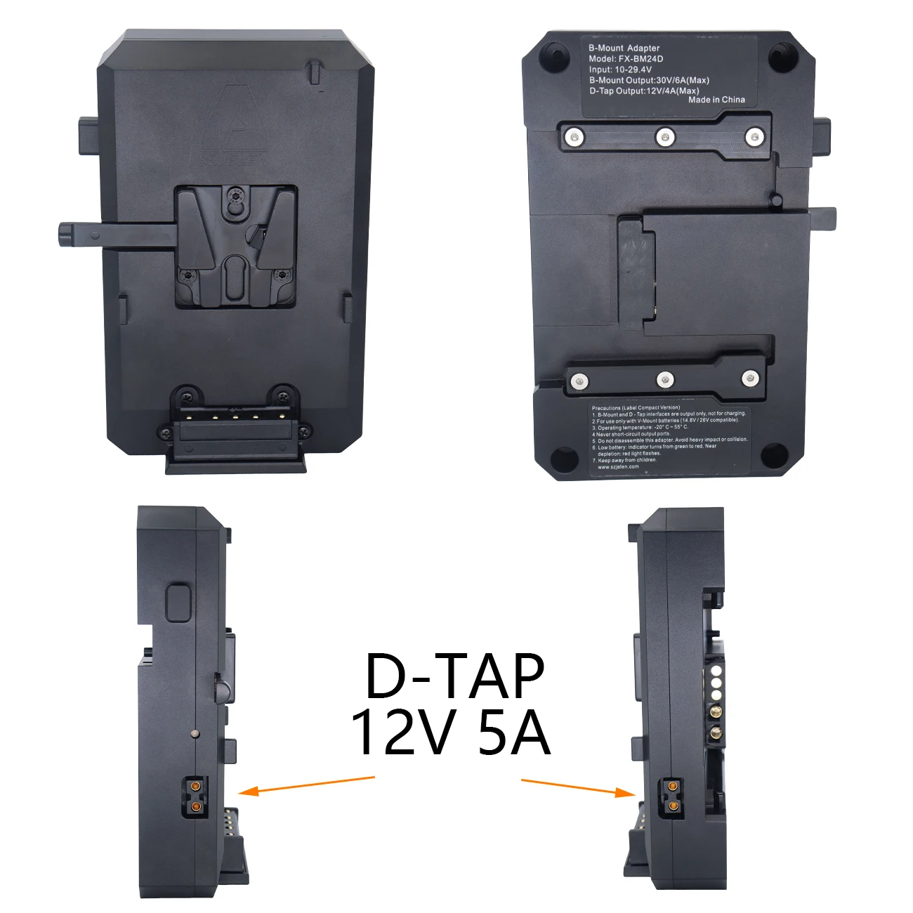 1 шт. адаптер B-Mount, вход для аккумулятора V-mount: 10-29,4 В, выход B-Mount: 30 В6 А (макс.) для Arri Alexa 35, 35X, 265 (art.: 3920daf4caf7c) - 3920daf4caf7c