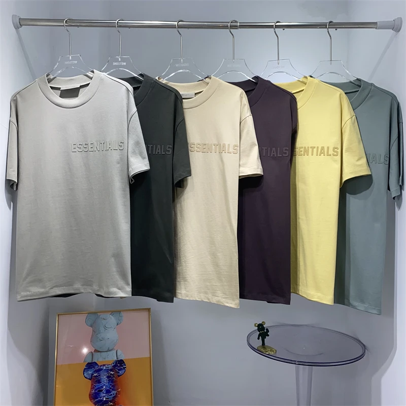 

New Film Printing Logo Boxy ESSENTIALS T-Shirt Men Women High Quality Casual T Shirt Oversize Short Sleeve Tops Tee gym