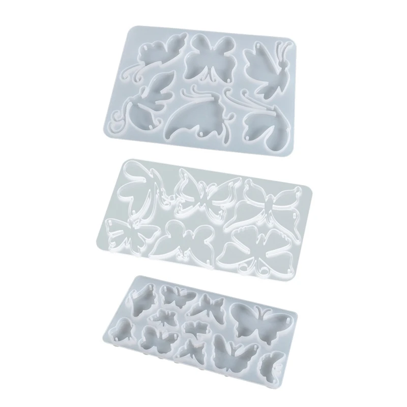 

41QC Butterfly Pendant Moulds DIY Art Brooch Wind Chimes Jewelry Epoxy Silicone Molds