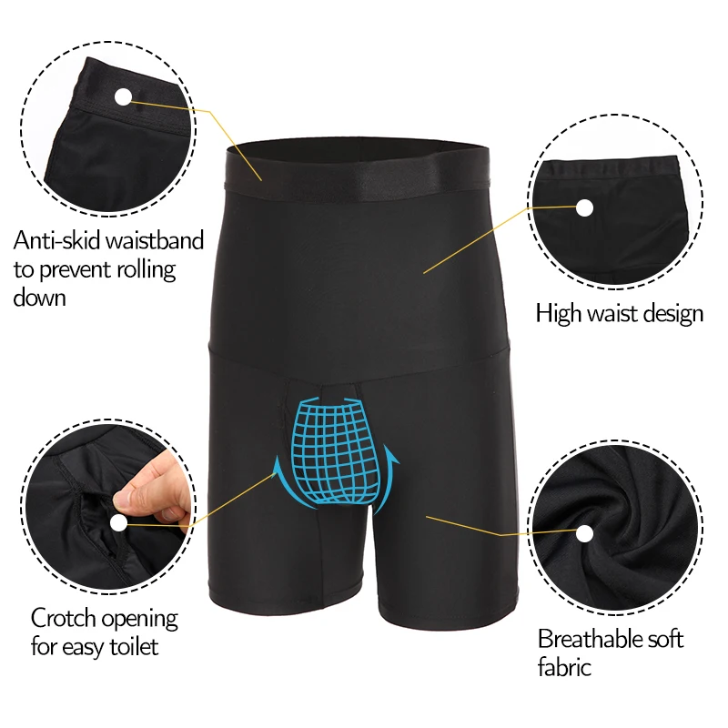 Mens Abdomen Belly Tummy Control Shorts High Waist Slimming Body Shaper Belly Girdle Girdle Boxer Briefs Seamless Underwear