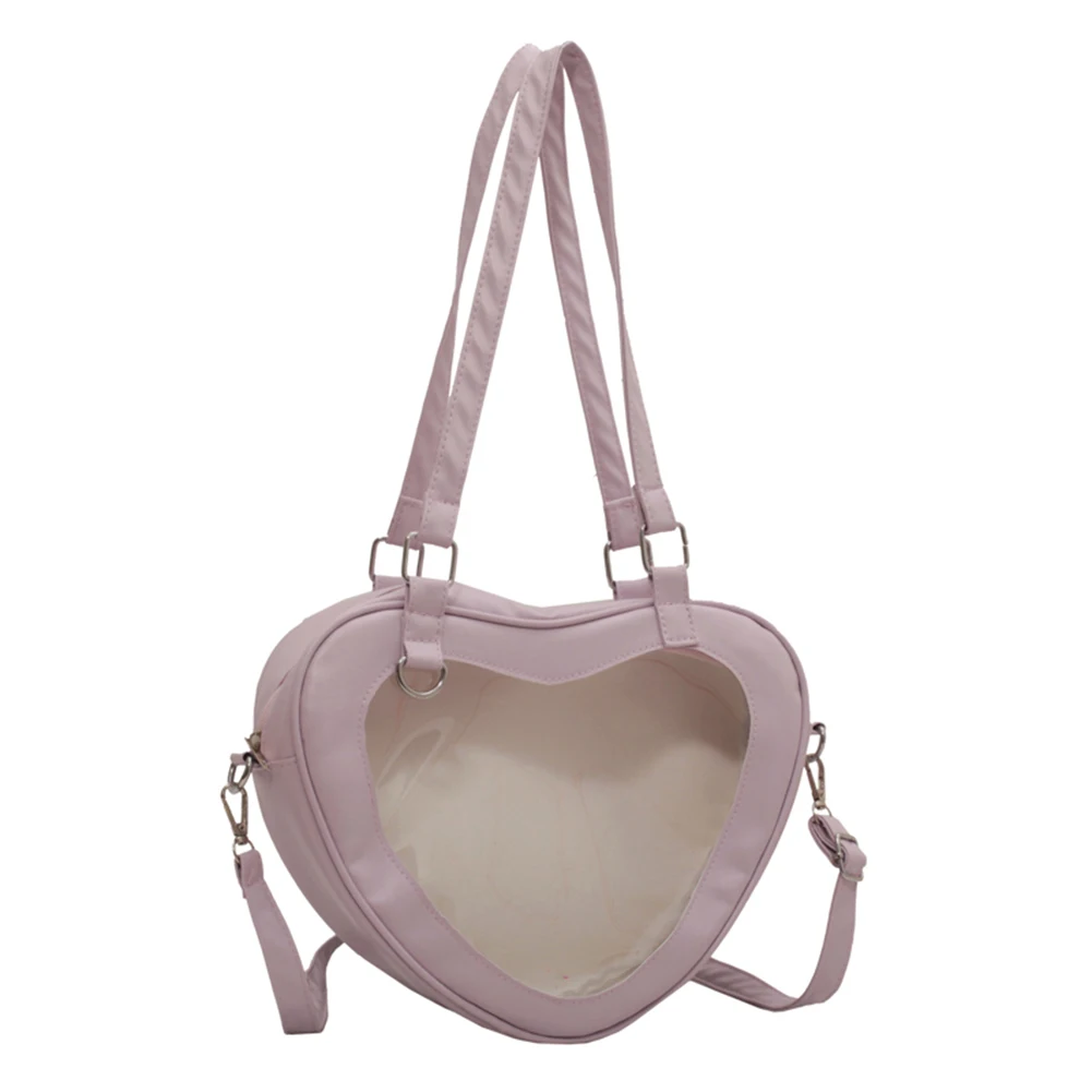 Xiaomi Women Transparent Shoulder Bag Love Heart Shaped PVC Clear Lady Girls Underarm Casual Daily Travel Handbag Totes Purse