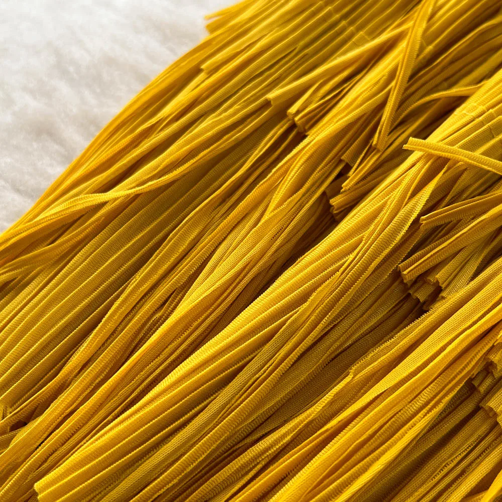 Женская плиссированная юбка с кисточками многоярусная длинная высокой талией