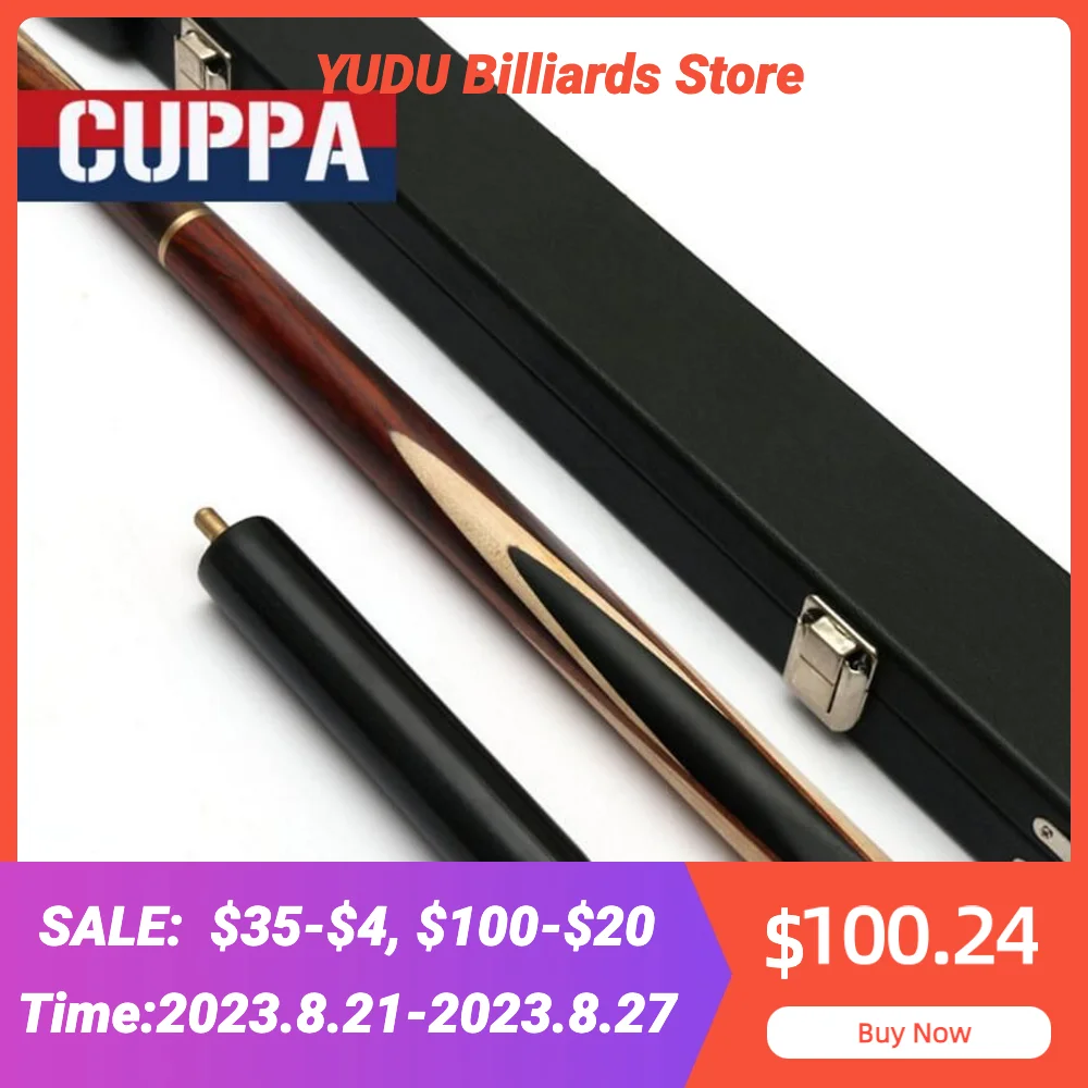 

Cuppa 3/4 Snooker Cues 9.8mm Tip With Black Snooker Cue Case Set Padauk Handle Professional Handmade Billiard Kit Stick China