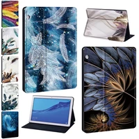 for huawei mediapad m5 lite 10 1m5 10 8mediapad m5 lite 8t3 8 0t3 10 9 6t5 10 10 1 feather pattern smart stand tablet case