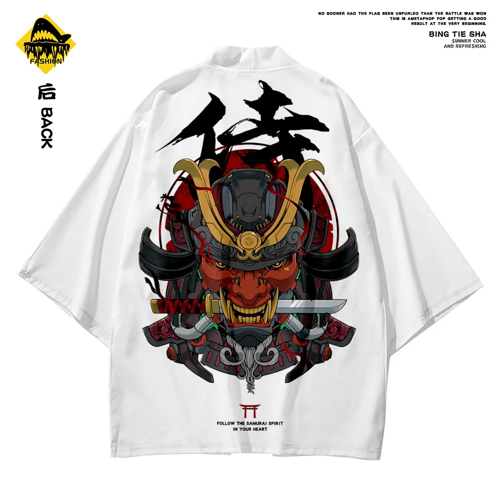 

Японское кимоно самурая, кардиган для мужчин и женщин, рубашка для косплея, хаори, юката, Харадзюку, топы, халат, женская одежда, 5XL, 6XL