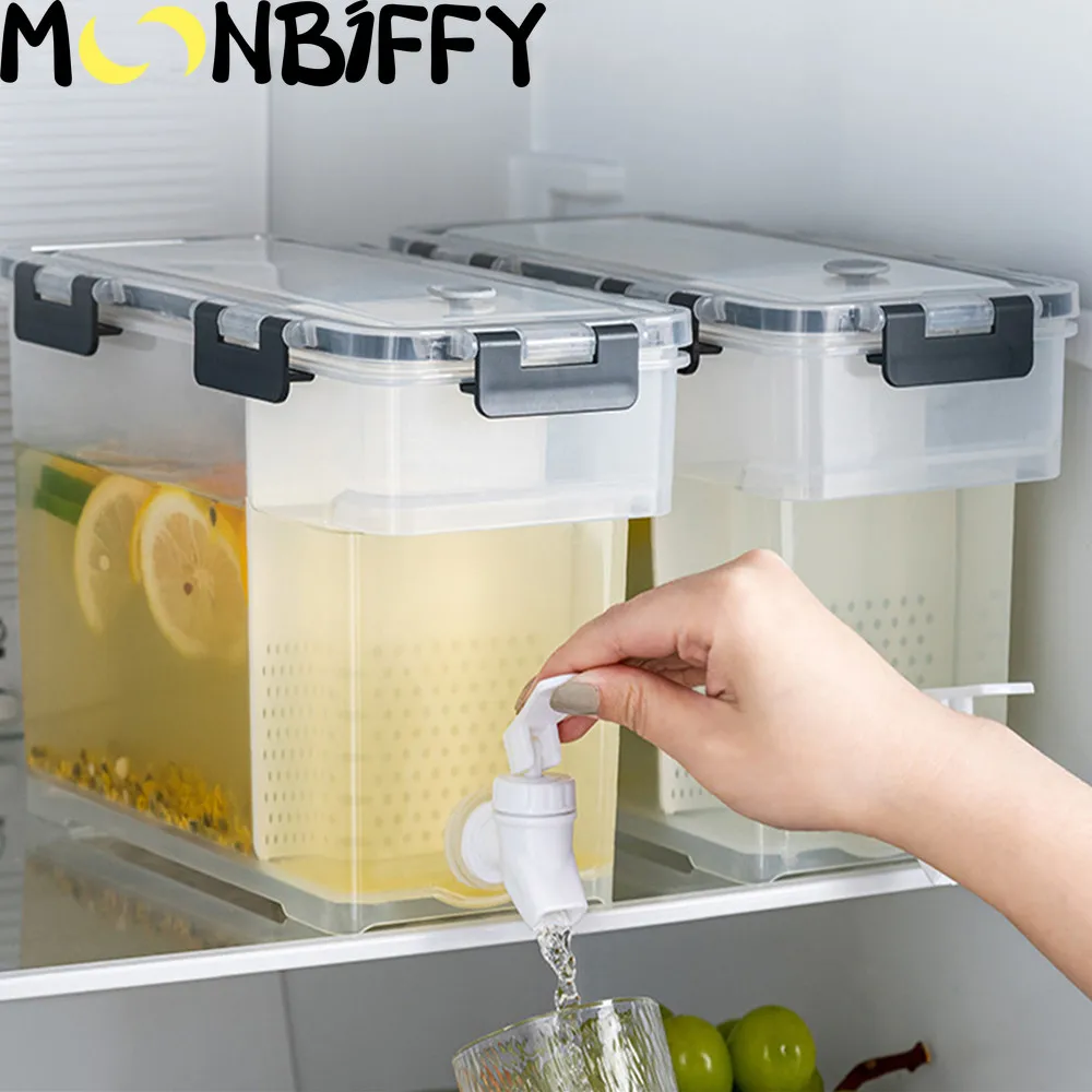 

3.5L Koude Ketel Koelkast Met Kraan Huishoudelijke Limonade Fles Drinkware Koud Water Container Voor Keuken Cool Water Emmer