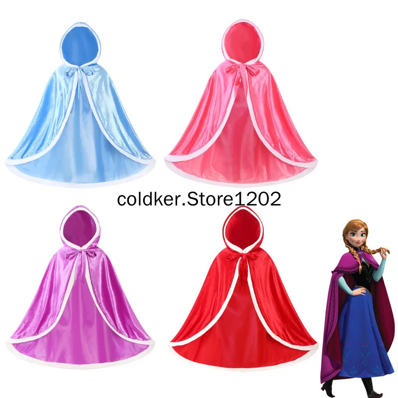 

Christmas Costumes Santa Claus Red Cloak Girl Kids Multi Color Splicing White Plush Halloween Fancy Party Princess Cosplay Cloak