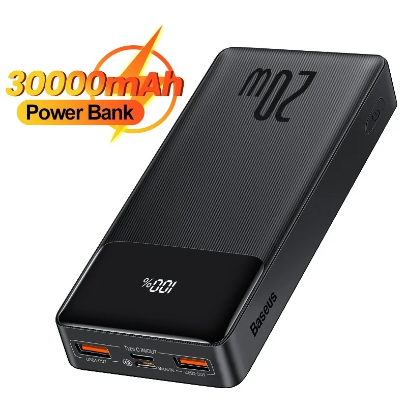 

New` 30000mAh Power Bank 20W Portable Charging External Battery Charger Pack 30000 mAh Powerbank For iPhone Xiaomi PoverBank