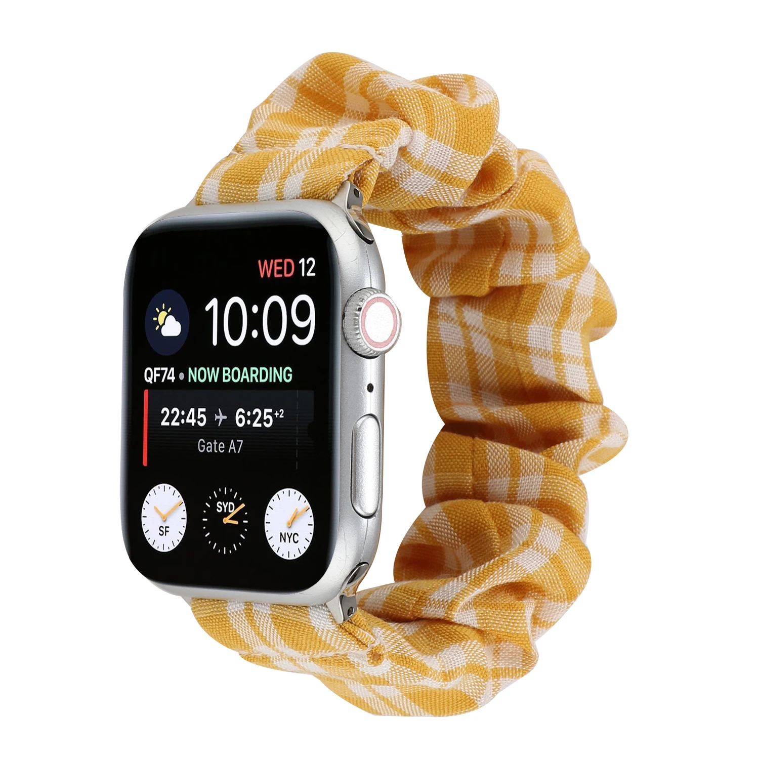 

Strap for Apple watch Plaid Check color elastic fabric scrunchie set band 8mm40mm41mm42mm44mm45mm49mm lady cloth belt for Iwatch
