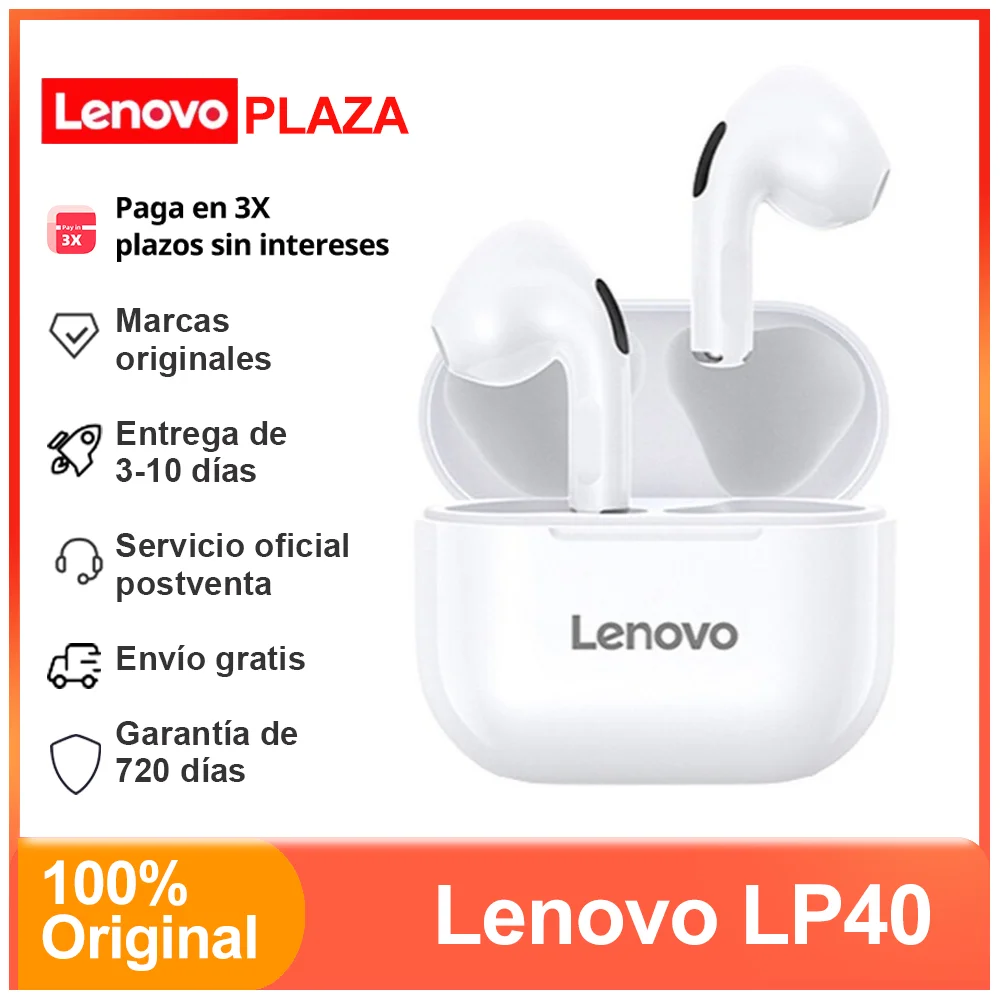 TWS-стереонаушники Lenovo LP40 с поддержкой Bluetooth 5 0 и сенсорным управлением 230 мА · ч -