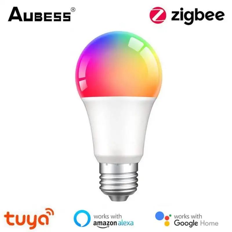 

Tuya Zigbee Smart Light Bulb RGBCW E27 12W 15W 18W Color Changing Led Lamp Smart Life APP Control Works With Alexa Google Home