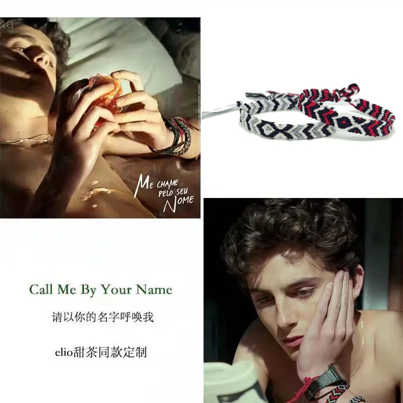 

New Movie Call Me By Your Name Elio Cosplay Props Bracelet Women Men Wristband Nylon Hand Strap Accessories