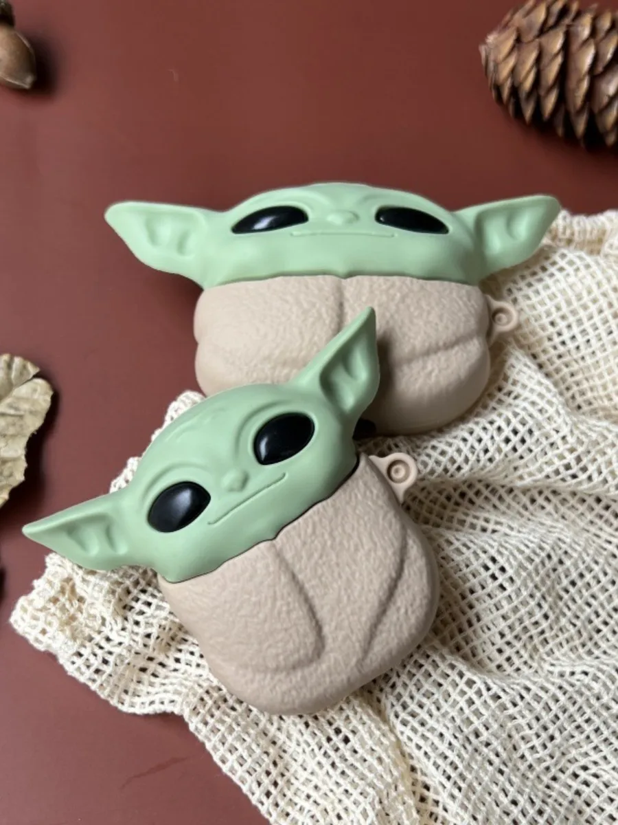 

2023 Cute For Airpod Airpod pro 3D Cartoon Kawaii Funny Yoda case Silica Gel Disney Accessories Keychain For AirPods Pro 2 Cases