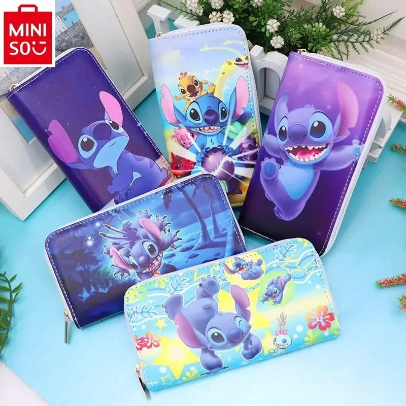 Длинный кошелек MINISO Disney с мультяшной строчкой студенческий многофункциональный