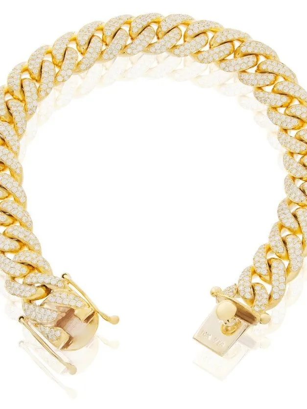 Лидер продаж в стиле Майами серебряная кубинская цепочка хип-хоп 925 муассанит