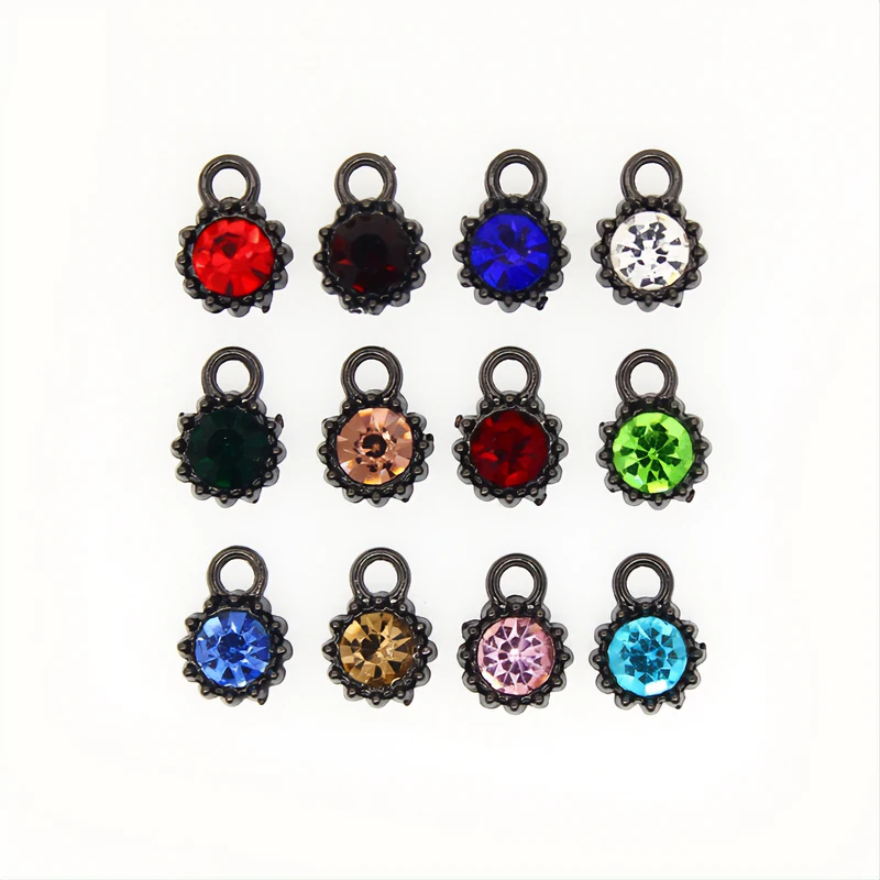 

Хорошее качество, сплав, стекло, 12 шт., камни по месяцу рождения, Подвески DIY, 12 месяцев, 7*10 мм, подвески