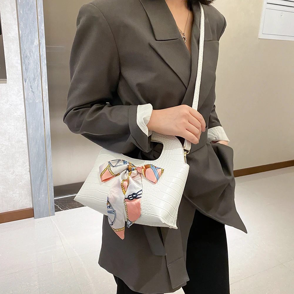 

Fashion Top-handle Tote Women PU Leather Alligator Pattern Lady Travel Satchel Small Handbags Messenger Bag Satchel