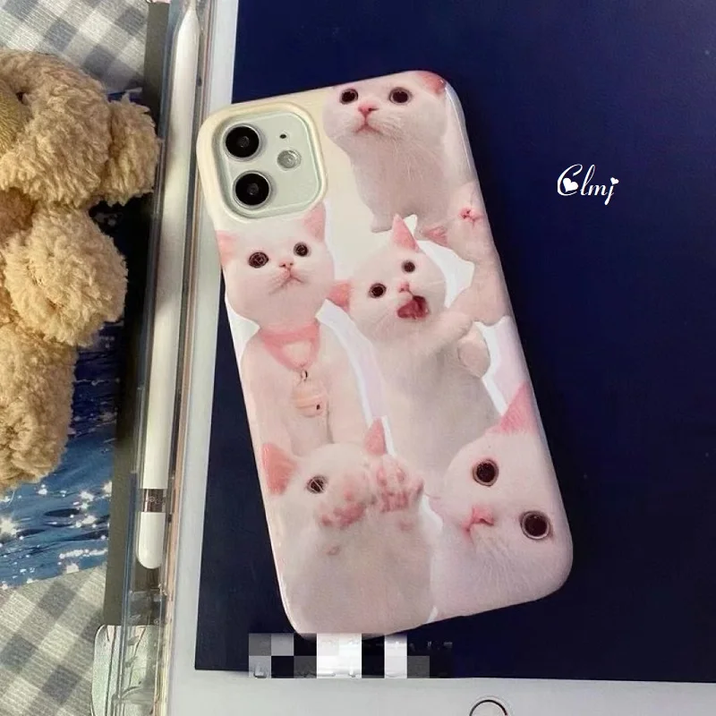 

Clmj Vintage Cute Cat Animal Phone Case For iPhone 14 Plus 11 12 Mini 13 Pro Max XR XS Max X 7 8 Plus SE 2020 Silicone Cover INS