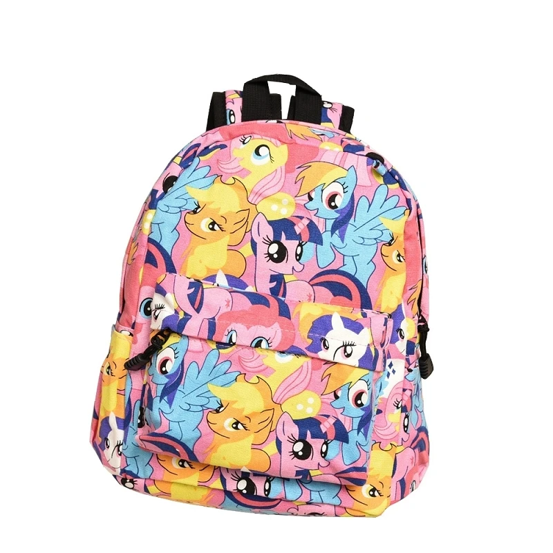 My Little Pony Cartoon Anime Lightweight Canvas 0-3-6-9 Years Old Student School Bag Children Leisure Cute Travel Backpack Gift