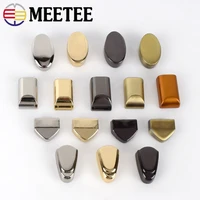 meetee 10pcs metal zipper pull tail lock clip buckle zip cord stopper screw plug diy bags leather hardware accessories crafts