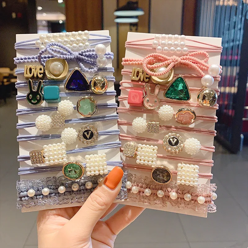 

11Pcs/Set New Fashion Elastic Hair Bands For Women Scrunchies All-Match Bow Hair Ring Japanese Korean Headwear Hair Accessories
