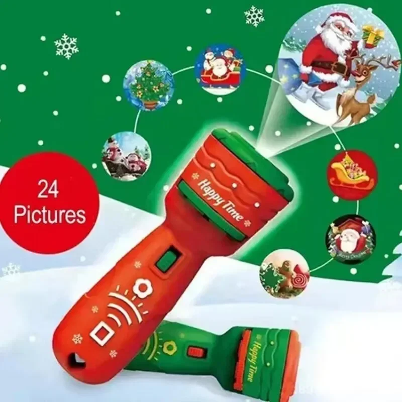 

1 Pcs Kids Christmas Gift Flashlight Projector Lamp Toy Children Baby Early Education Cartoon Fun Santa Claus Luminous Cheap