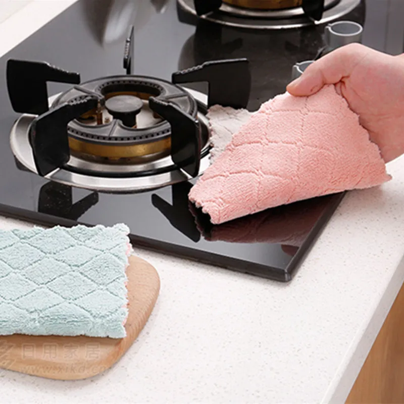 

Двухслойное утолщенное очищающее полотенце, многофункциональное впитывающее полотенце для посуды, бытовое кухонное антипригарное полоте...