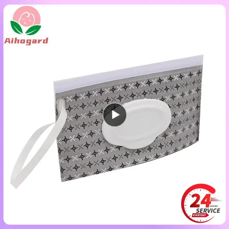 

1PCS Eco-Friendly Baby Wipes Box Reusable Cleaning Wipes Carrying Bag Fashion Carrying Bag Clamshell Snap Strap Wipe Container