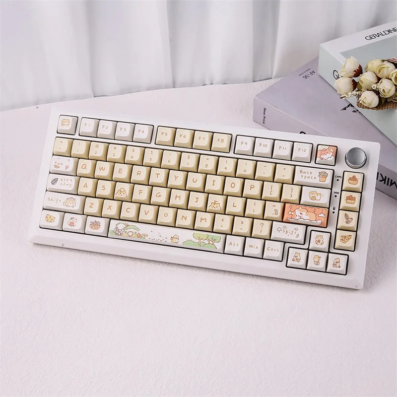 

131Pcs Lovely Cats Mouse Theme Keycaps Set For 64/68/84/96/98/104/108 Game Mechanical Keyboard XDA PBT Keycaps For MX Switches