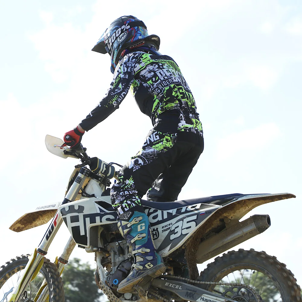 

motocross gear set Off-road Enduro breathable elastic Combo Motorcycle MX Mens Kits women's mountain moto bike Jersey & Pants